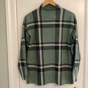 Mockneck plaid sweater